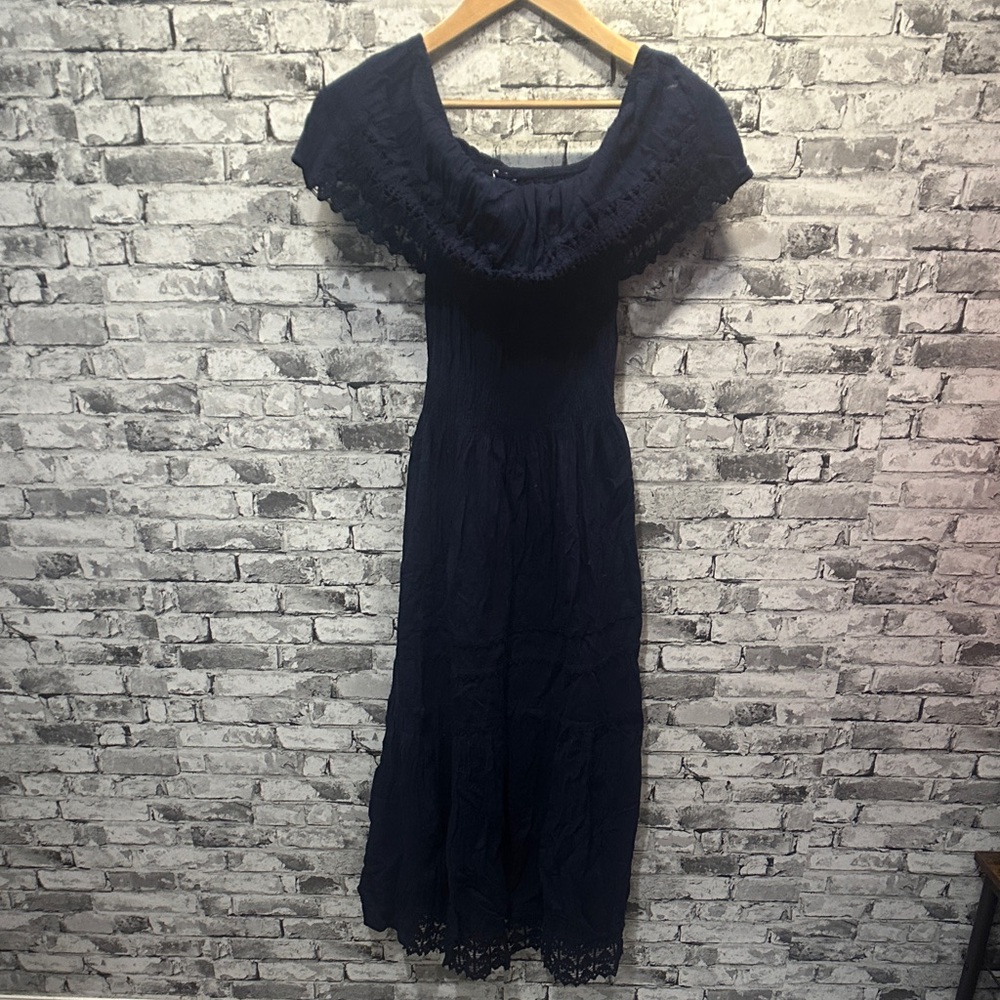 EUC Dark Blue Lace Maxi Dress Size 12